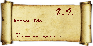 Karsay Ida névjegykártya