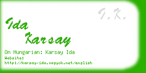 ida karsay business card